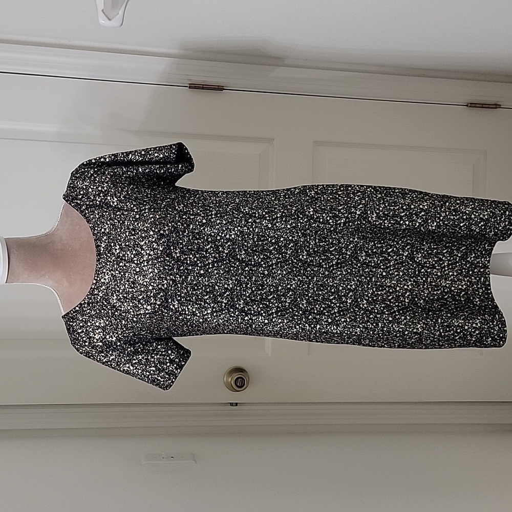 Pinkblush Size Unknown Glitter Glam Maternity Dress, Gold/Black